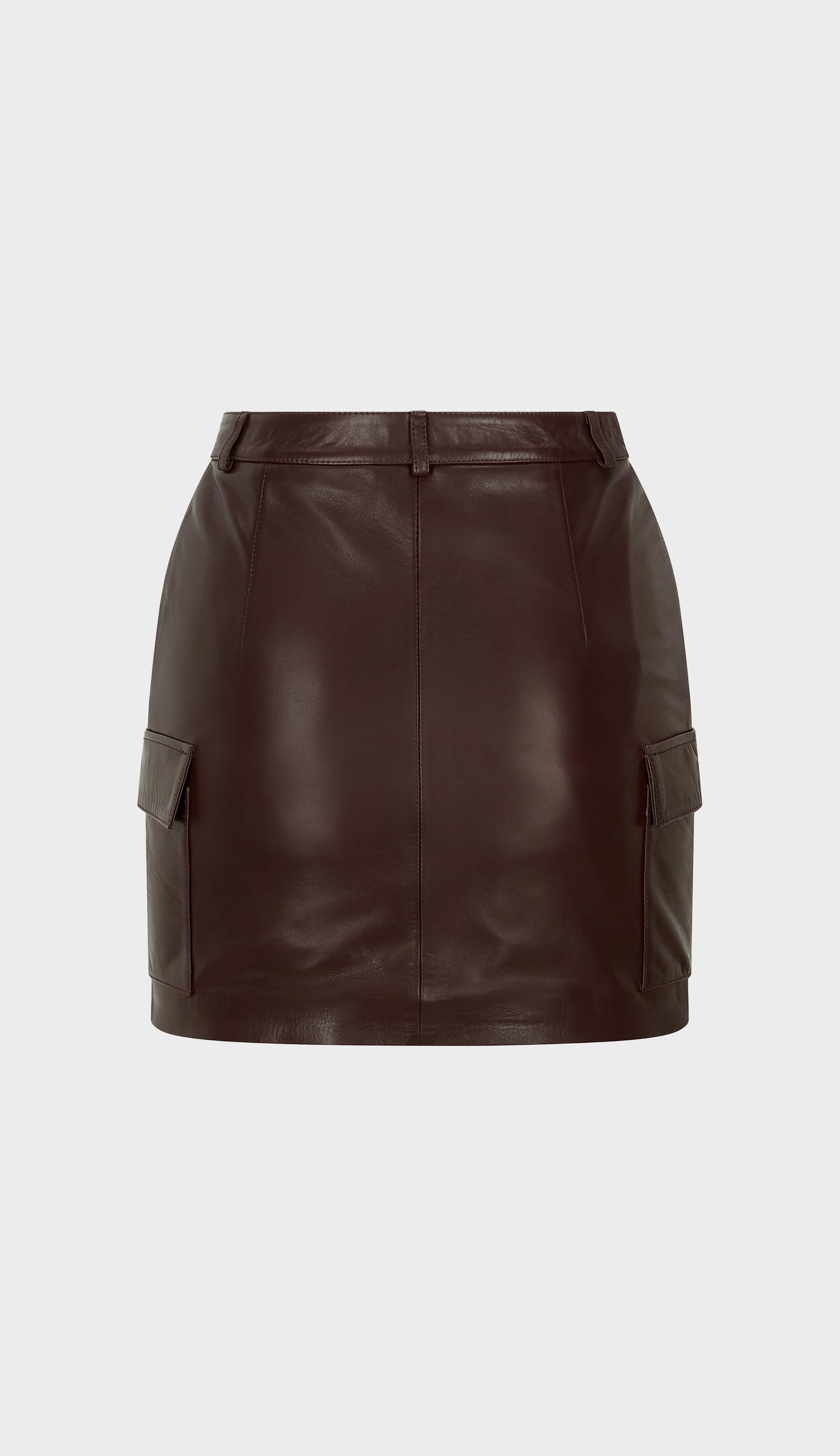 The Bordeaux Leather Skirt