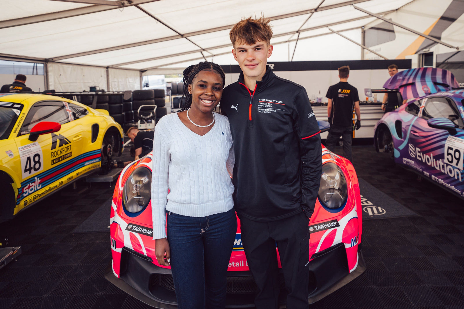 Porsche hospitality with Levassi and James Wallis