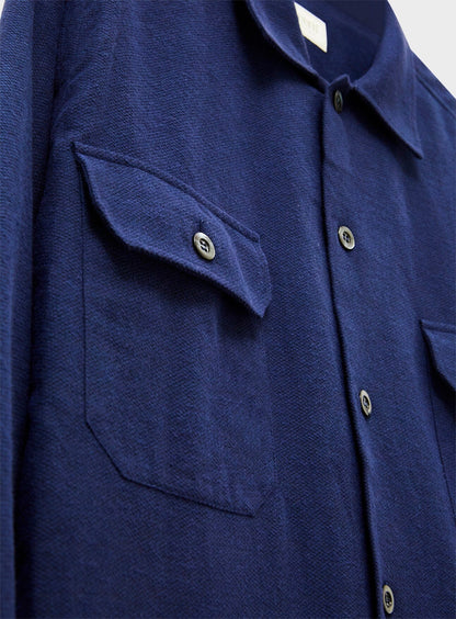 Recycled Blue Italian Flannel Piccadilly Overshirt Over-Shirts Neem London 