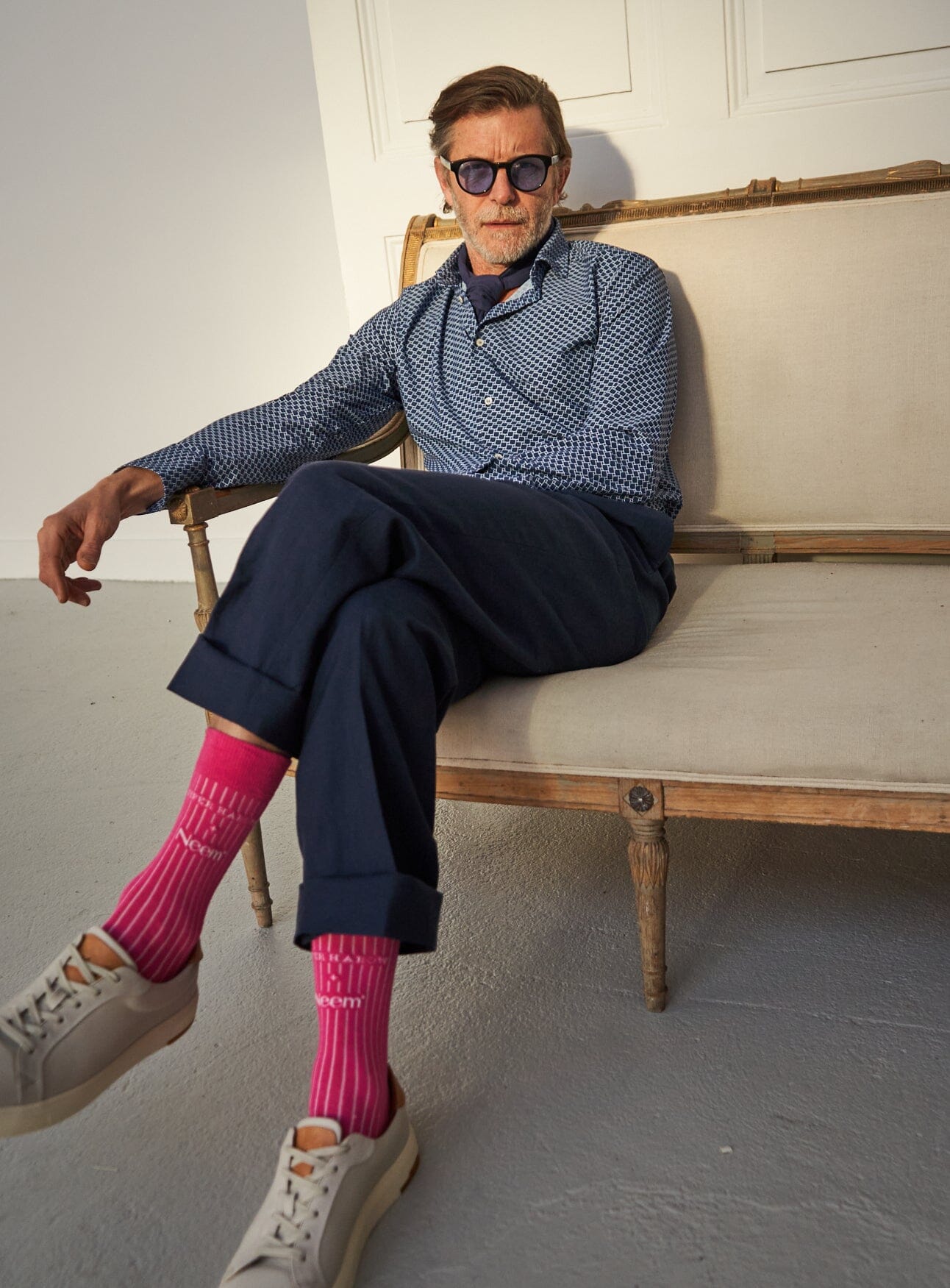 Recycled British Ribbed Cotton Bright Pink Men's Socks Accessories Neem London 