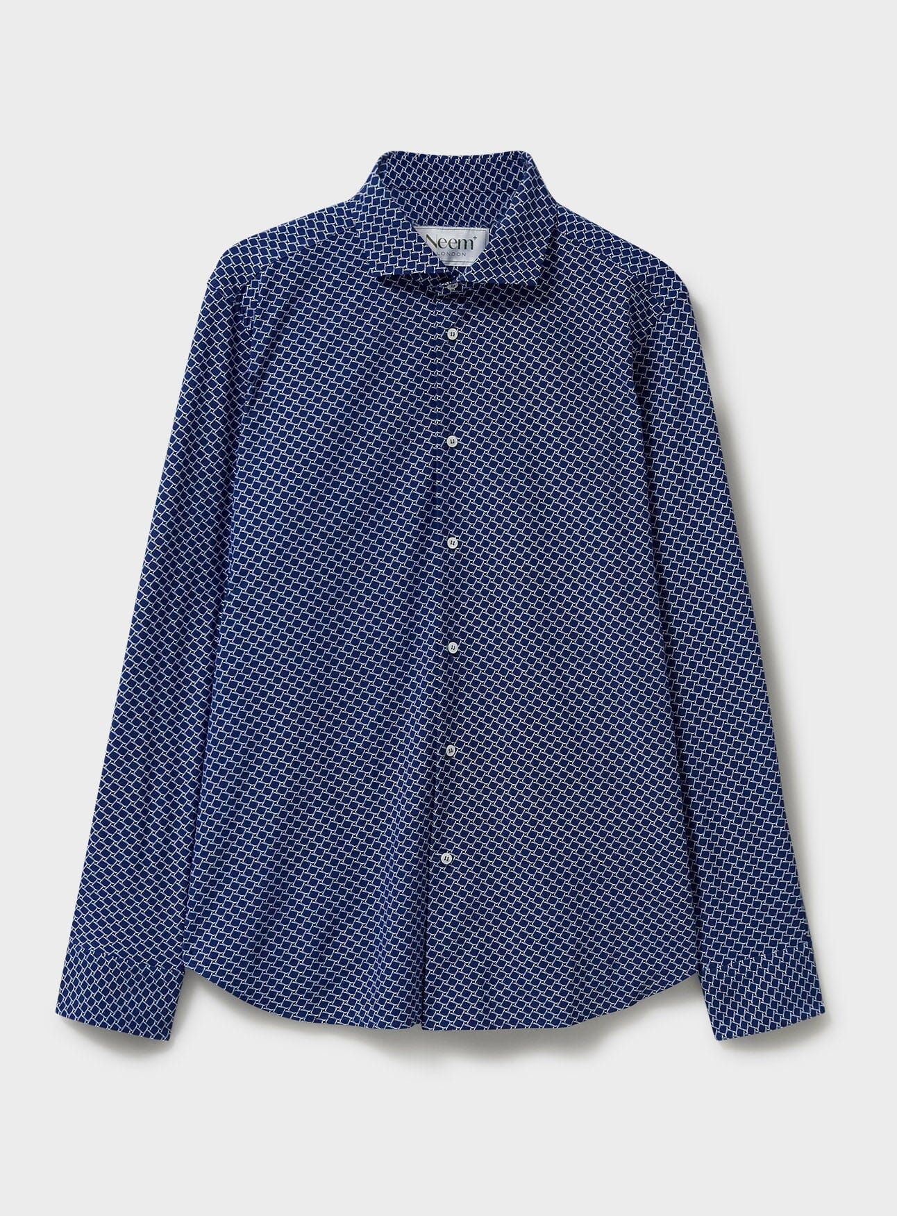 Comfort Shirt Navy Square Cut Away Shirt Comfort Shirts Neem London 