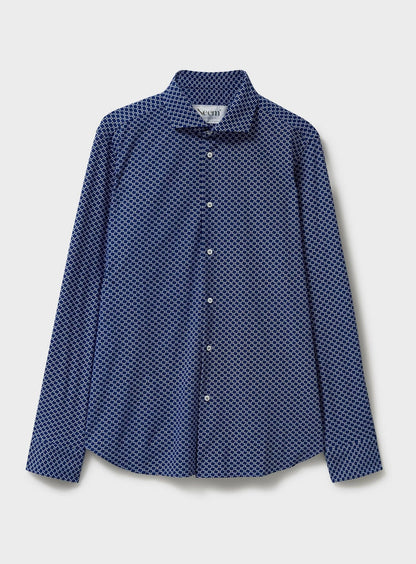 Comfort Shirt Navy Square Cut Away Shirt Comfort Shirts Neem London 