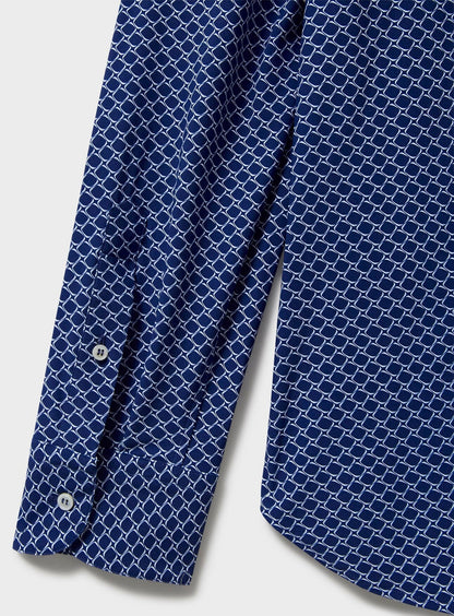 Comfort Shirt Navy Square Cut Away Shirt Comfort Shirts Neem London 