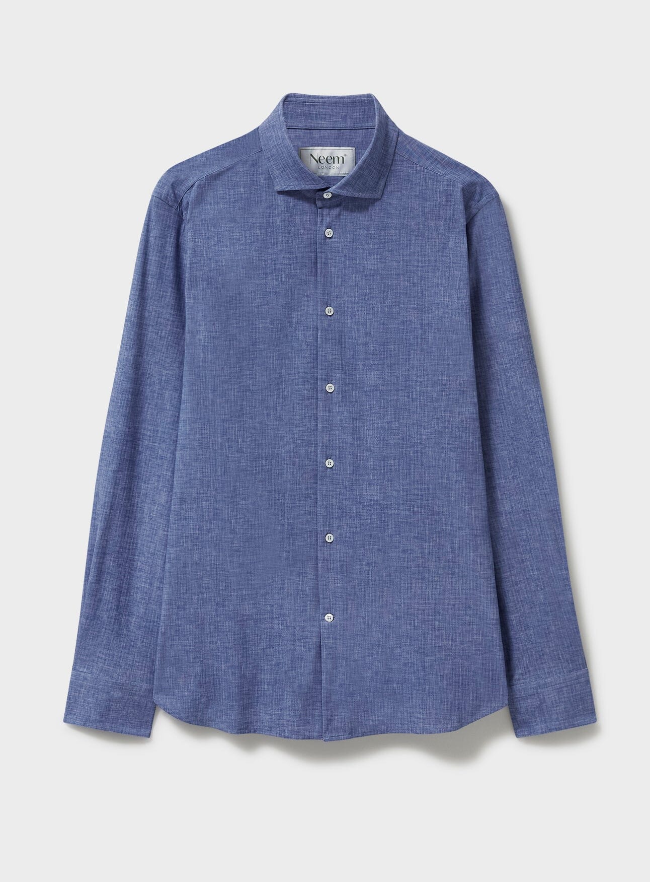 Comfort Shirt Blue Slub Cut Away Shirt Comfort Shirts Neem London 