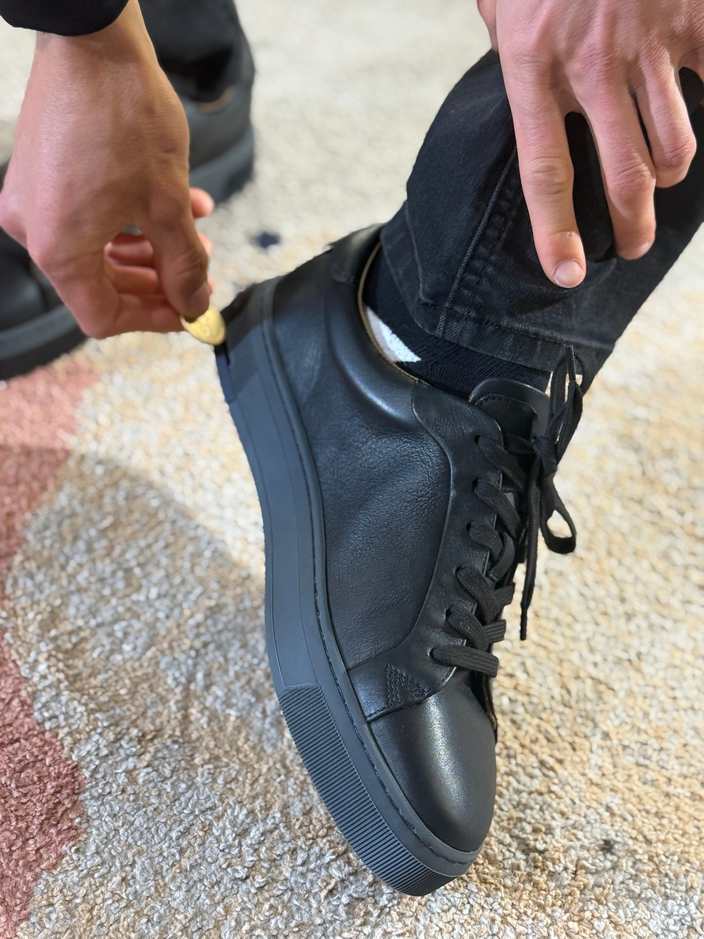 Men's Long-Luxe Black Sneaker