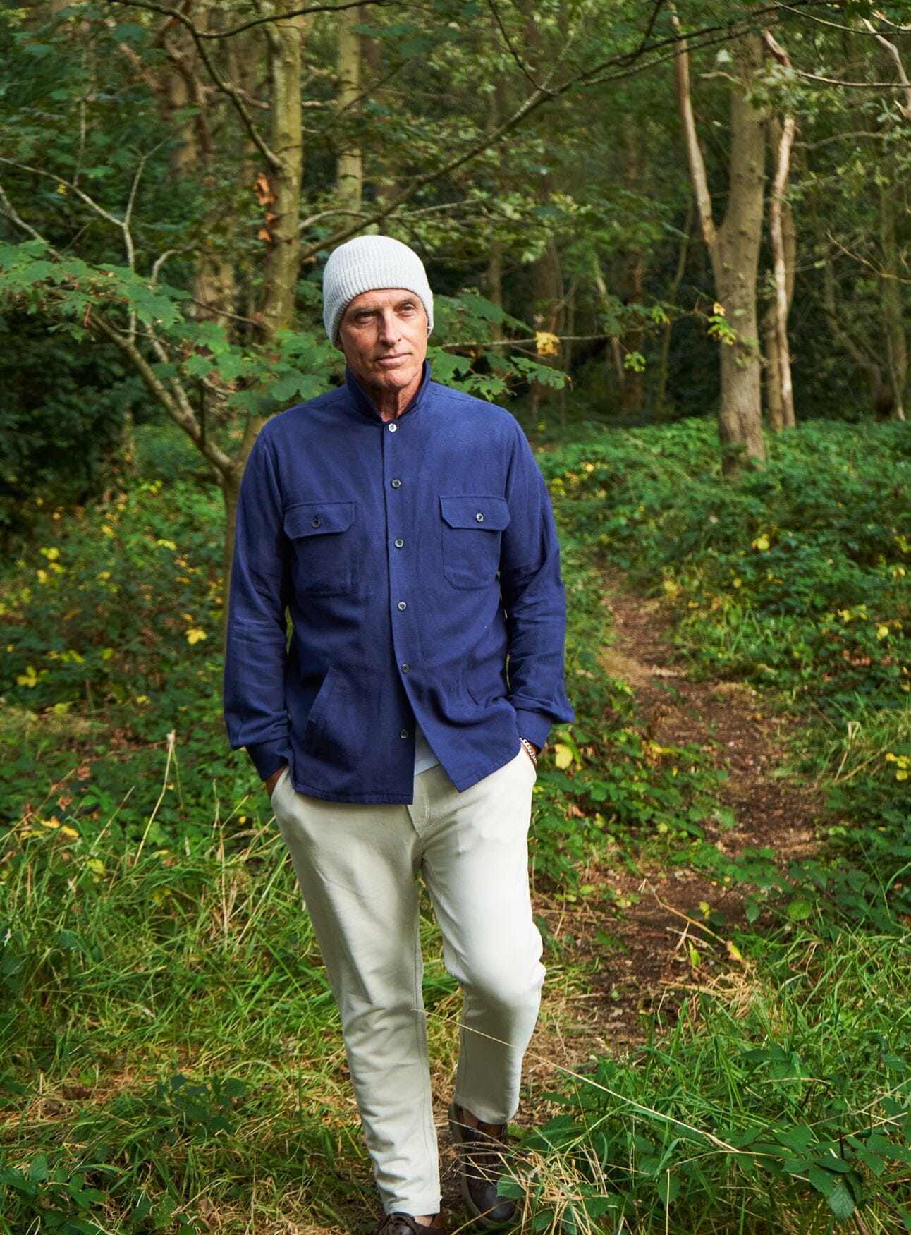 Recycled Blue Italian Flannel Piccadilly Overshirt Over-Shirts Neem London 