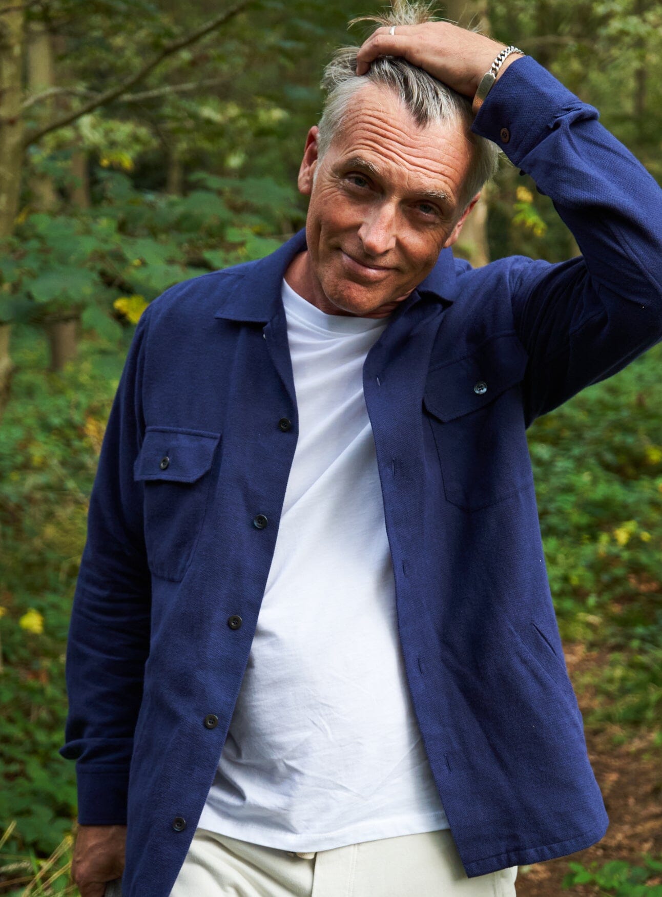 Recycled Blue Italian Flannel Piccadilly Overshirt Over-Shirts Neem London 