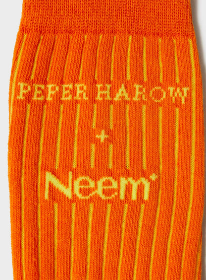 Recycled British Ribbed Cotton Orange Men's Socks Accessories Neem London 
