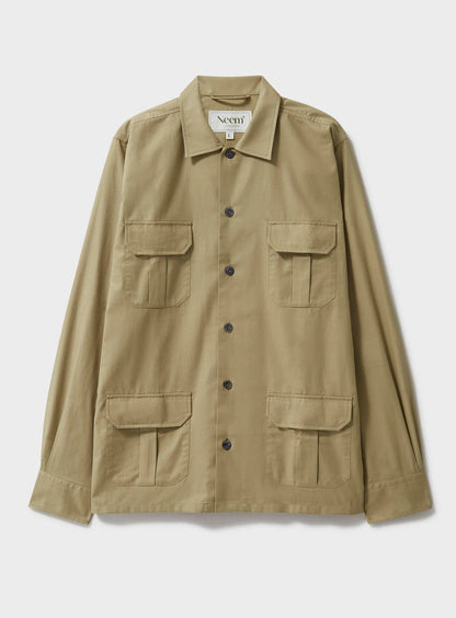 Regenerative Cotton Twill Khaki Over-Shirt Over-Shirts Neem London 