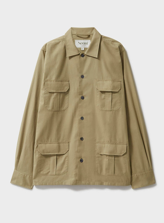 Regenerative Cotton Twill Khaki Over-Shirt Over-Shirts Neem London 