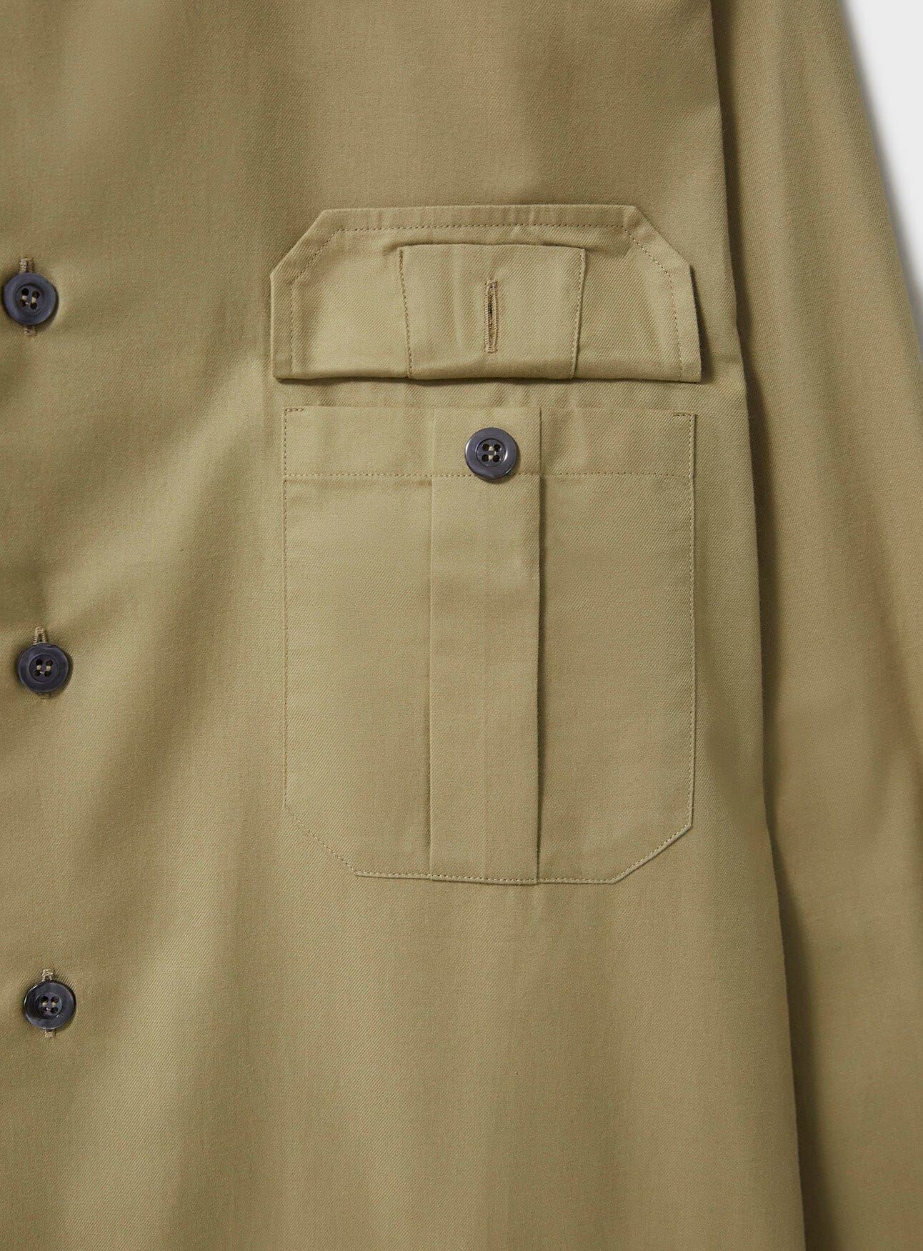 Regenerative Cotton Twill Khaki Over-Shirt Over-Shirts Neem London 