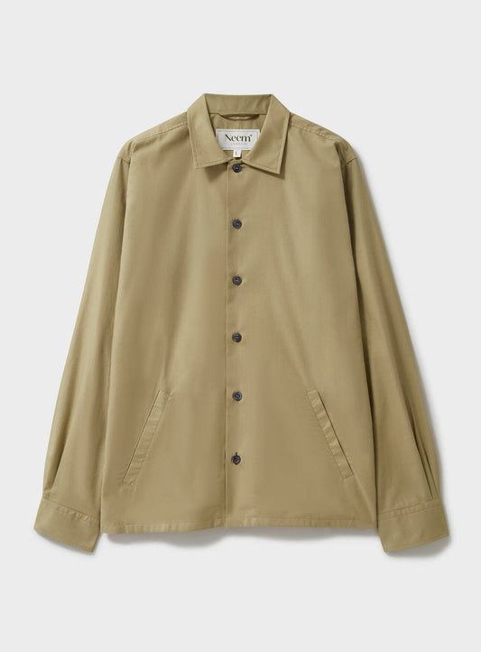 Regenerative Cotton Twill Khaki St James Overshirt Over-Shirts Neem London 