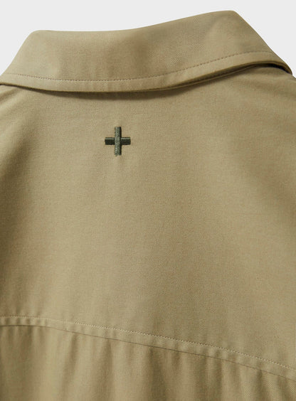 Regenerative Cotton Twill Khaki St James Overshirt Over-Shirts Neem London 