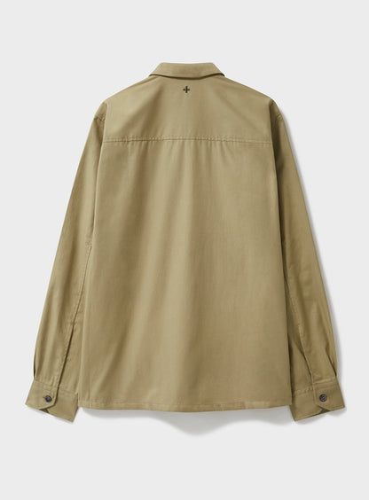 Regenerative Cotton Twill Khaki St James Overshirt Over-Shirts Neem London 