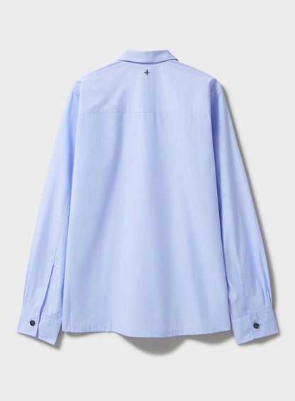 Regenerative Cotton Poplin Sky Spittalfields Over-Shirts Neem London 