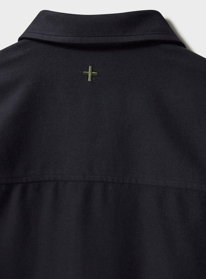 Regenerative Cotton Flannel Black Piccadilly Overshirt Over-Shirts Neem London 