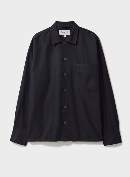 Regenerative Cotton Flannel Black Spitalfields Overshirt