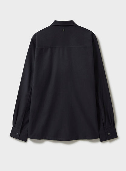 Regenerative Cotton Flannel Black Spitalfields Overshirt Spitalfields Overshirt Neem London 