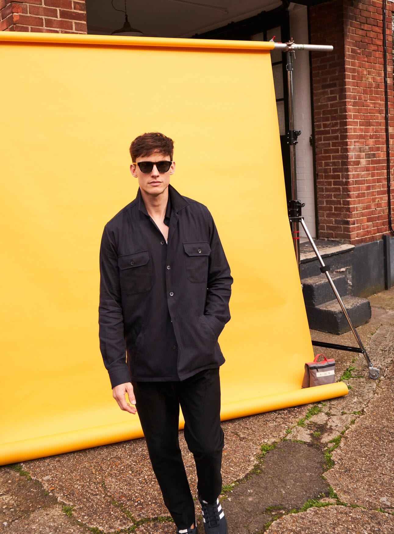 Regenerative Cotton Flannel Black Piccadilly Overshirt Over-Shirts Neem London 