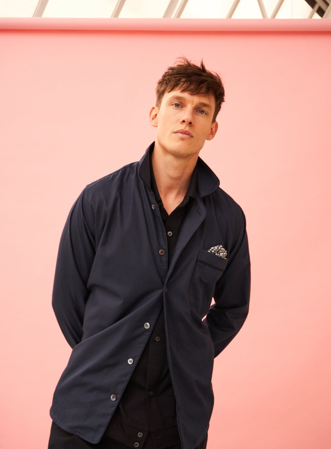 Regenerative Cotton Twill Navy Barnes Over-Shirts Neem London 