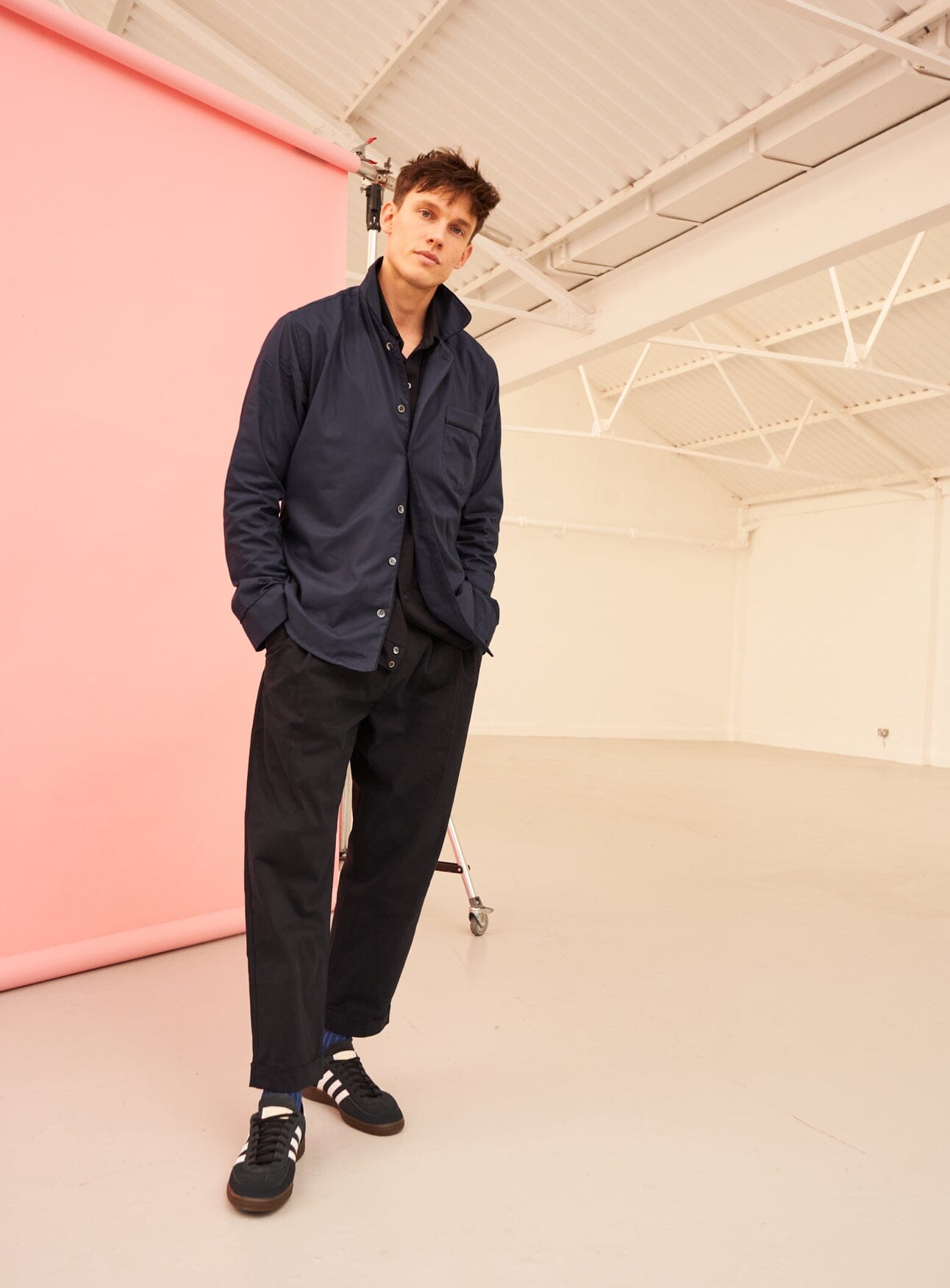 Regenerative Cotton Twill Navy Barnes Over-Shirts Neem London 
