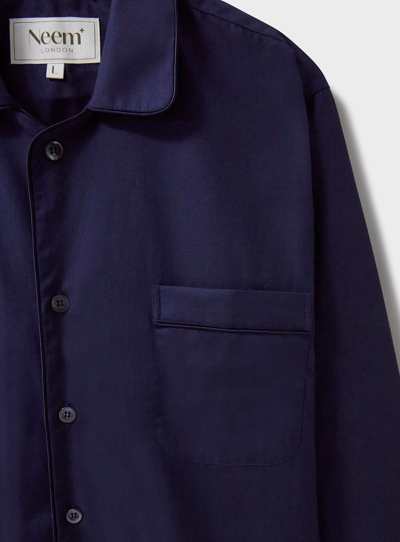 Regenerative Cotton Twill Navy Barnes Over-Shirts Neem London 