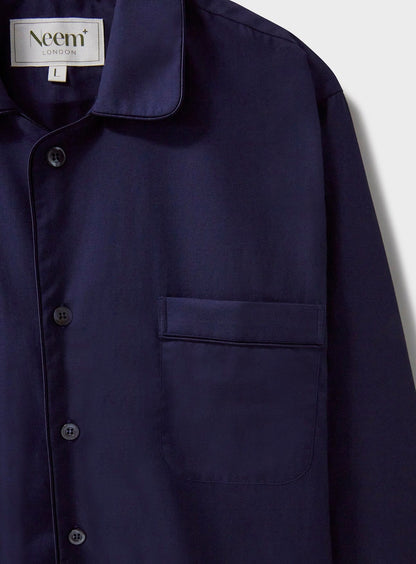 Regenerative Cotton Twill Navy Barnes Over-Shirts Neem London 