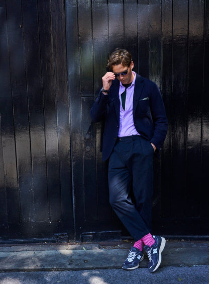 Recycled British Ribbed Cotton Bright Pink Men's Socks Accessories Neem London 
