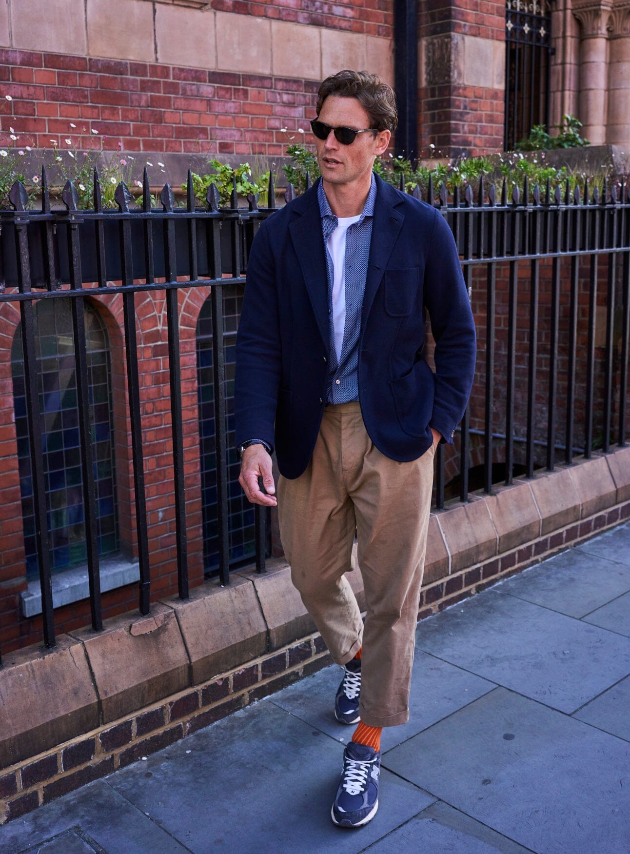 Recycled British Ribbed Cotton Orange Men's Socks Accessories Neem London 