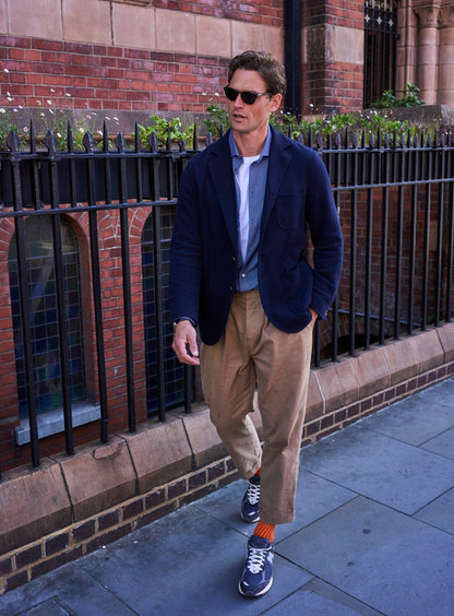 Recycled British Ribbed Cotton Orange Men's Socks Accessories Neem London 