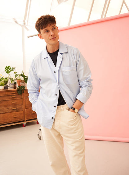 Regenerative Cotton Poplin Sky Barnes Over-Shirts Neem London 