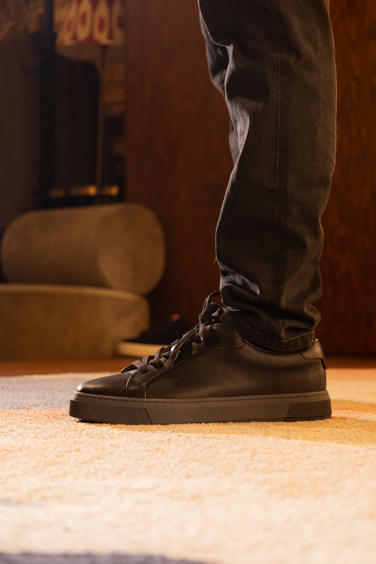 Men's Long-Luxe Black Sneaker