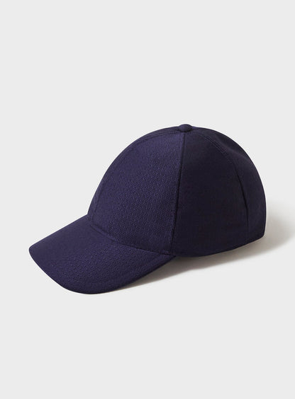 Wool Knit Navy Baseball Cap Accessories Neem London 