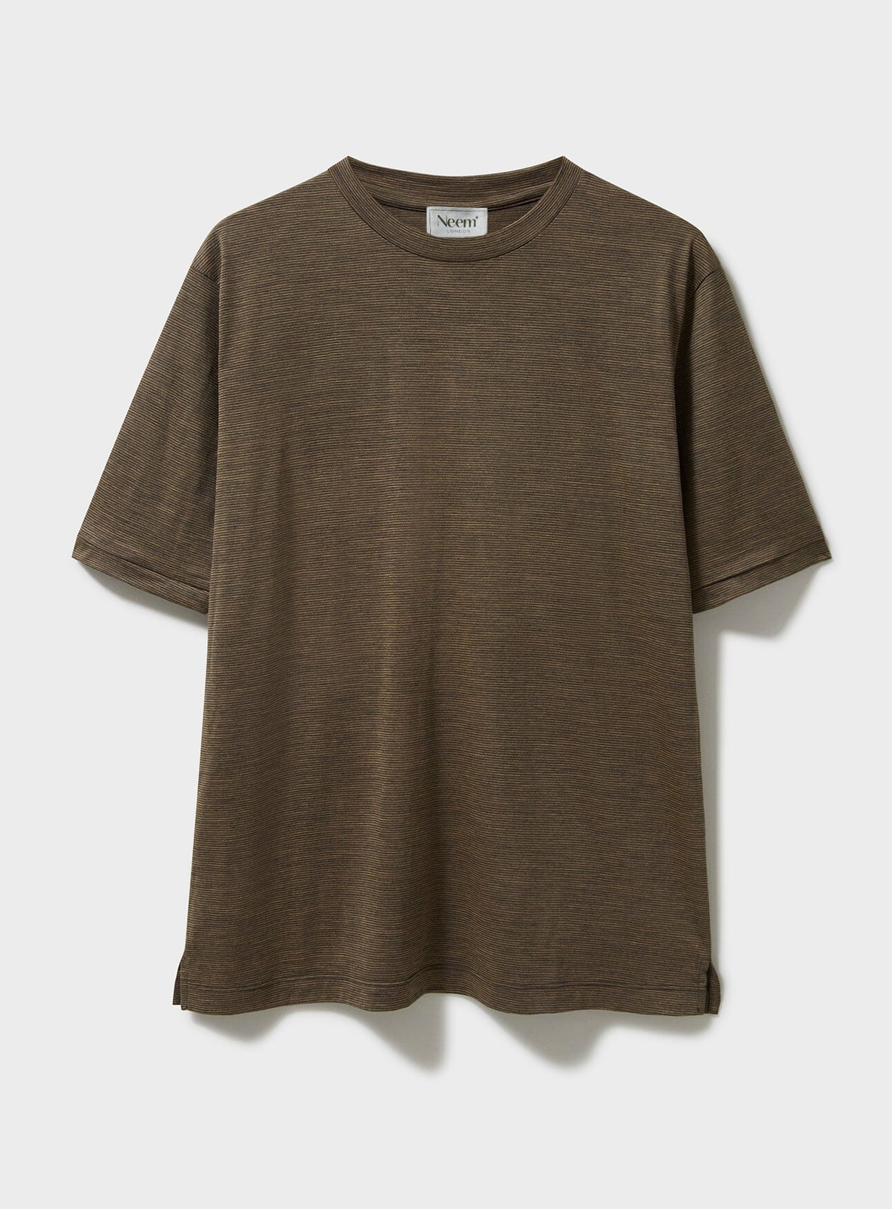 ZQ Merino Wool Jersey Tan stripe Neem T T-Shirts Neem London 