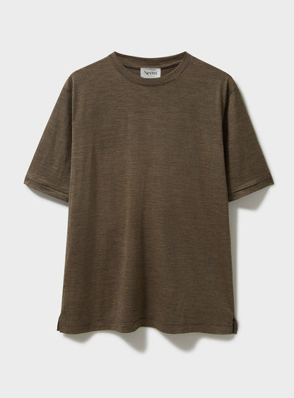 ZQ Merino Wool Jersey Tan stripe Neem T T-Shirts Neem London 