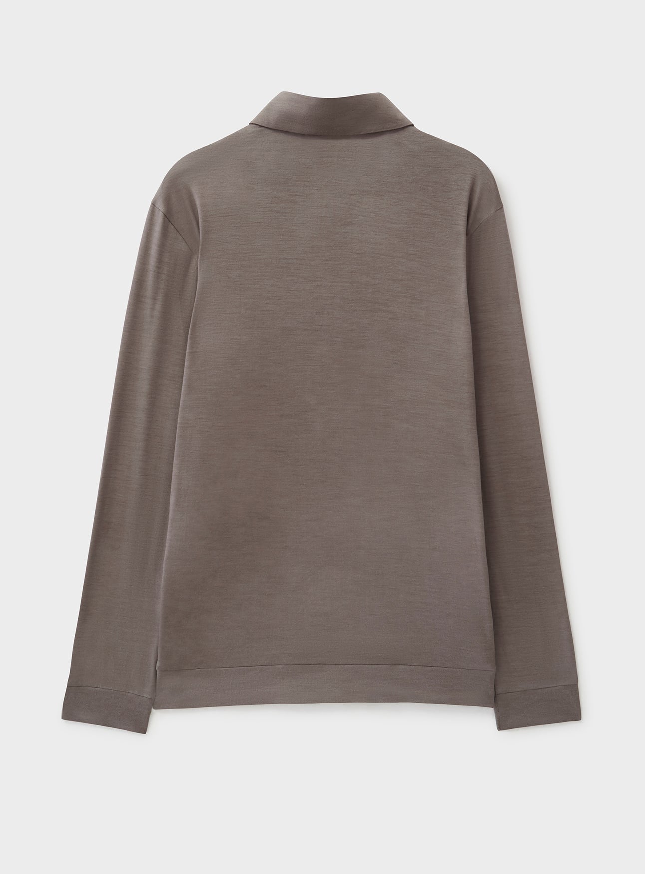 ZQ Merino Wool Jersey Oatmeal Long Sleeve Polo Shirt